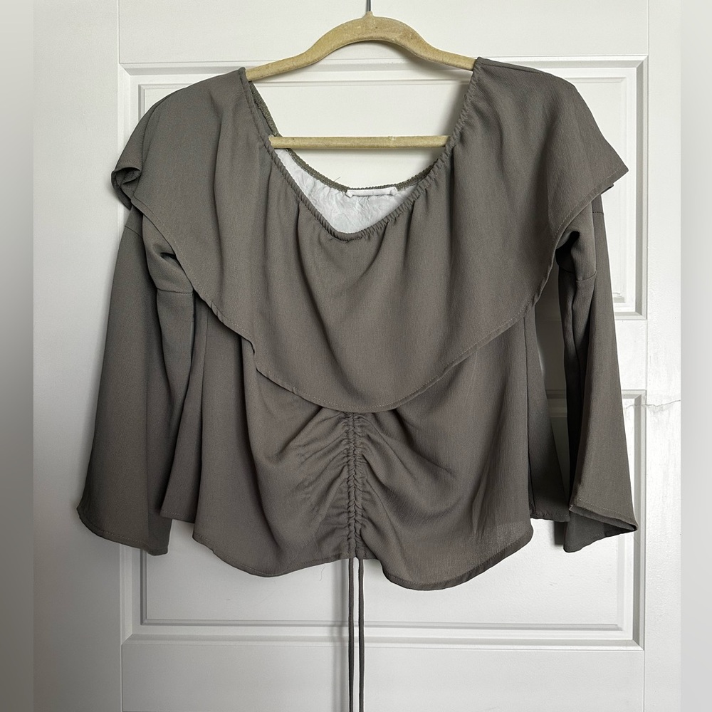Medium fit drawstring crop top - Picture 2 of 3
